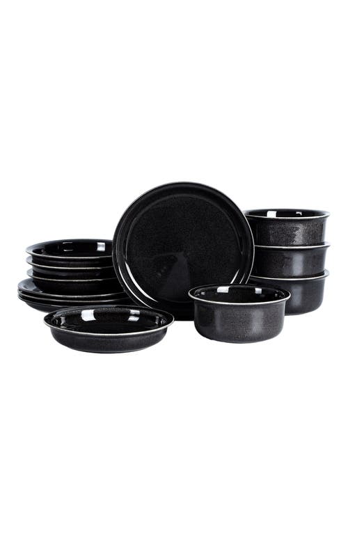 Stone Lain Slate Stoneware 12-piece Dinnerware Set In Black