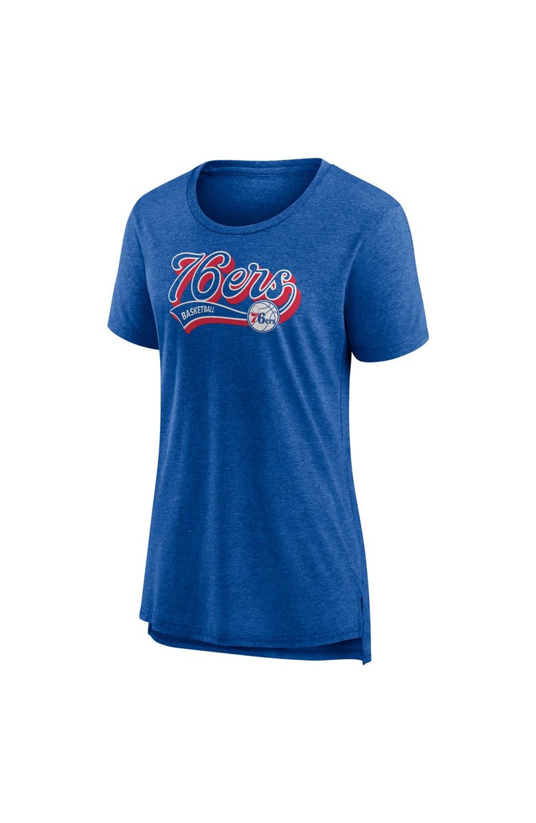FANATICS Women's Fanatics Branded Heather Royal Philadelphia 76ers League Leader Tri-Blend T-Shirt, Alternate, color, Heather Royal