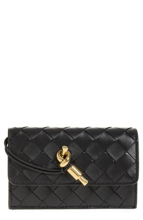 Andiamo Slip Intrecciato Leather Zip Card Case