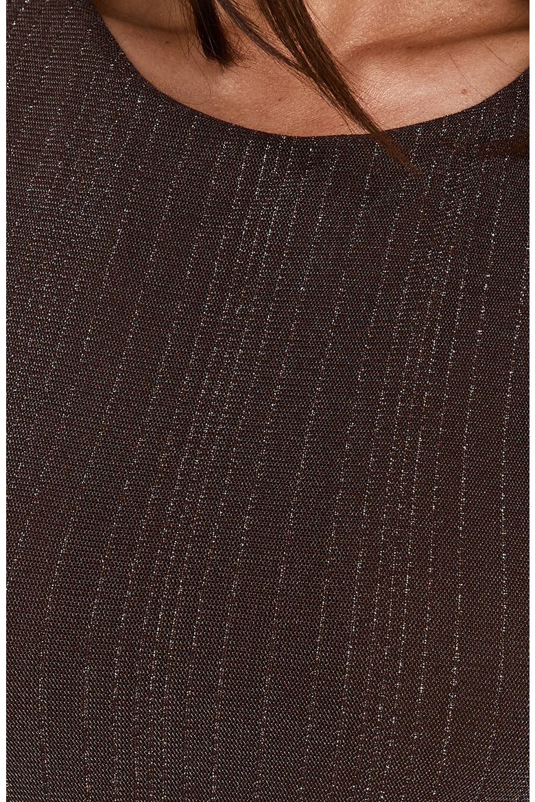 Yumiko Sparkle Stripe Sleeveless Skirted Romper, Alternate, color, BROWN STRIPE