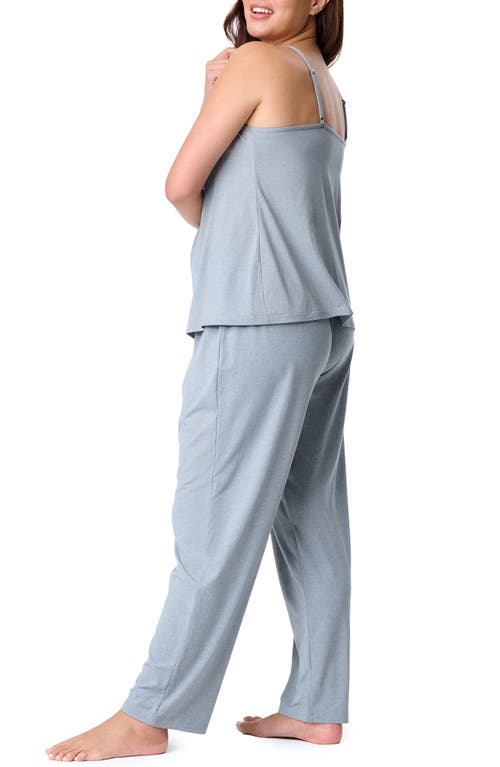 Motherhood Maternity Maternity Sleeveless Swing Nursing Cami With Foldover Waistband Pant Sleep Set In Gray