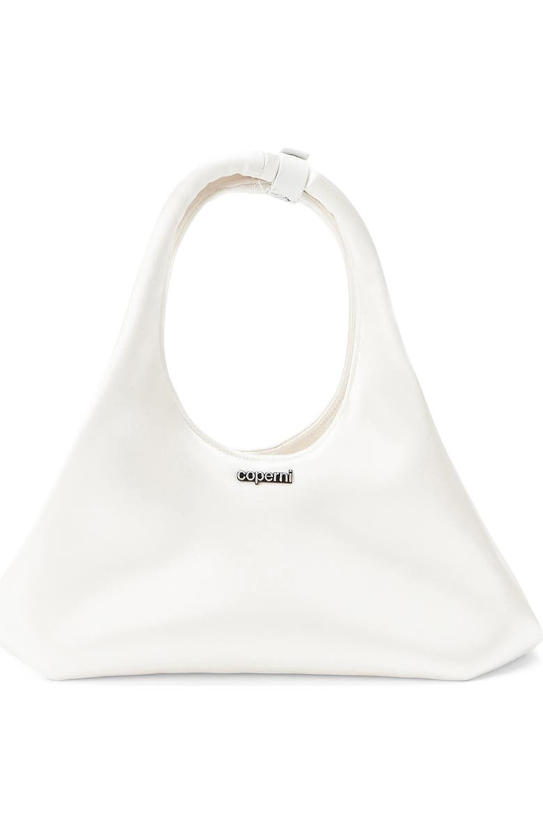 Coperni Mini Folded Satin Tote, Main, color, White/ White