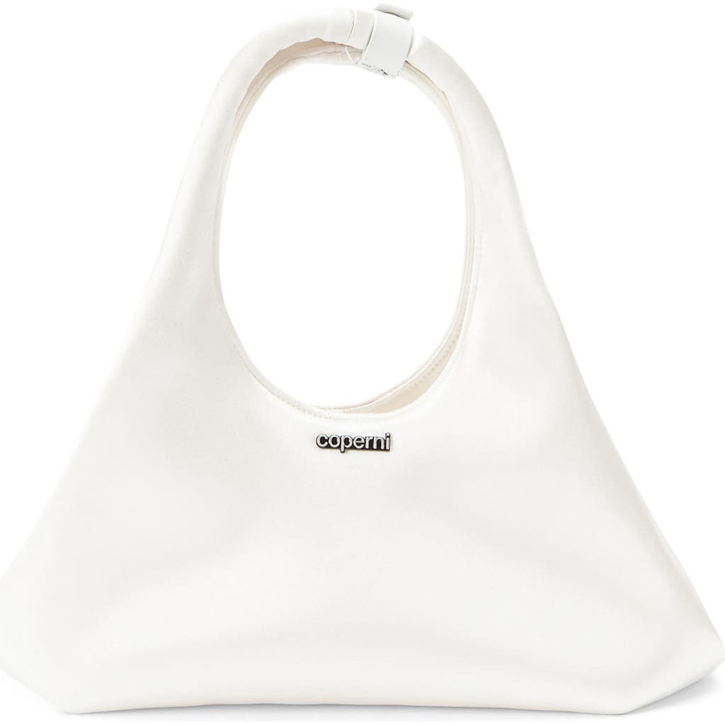 Coperni Mini Folded Satin Tote In White