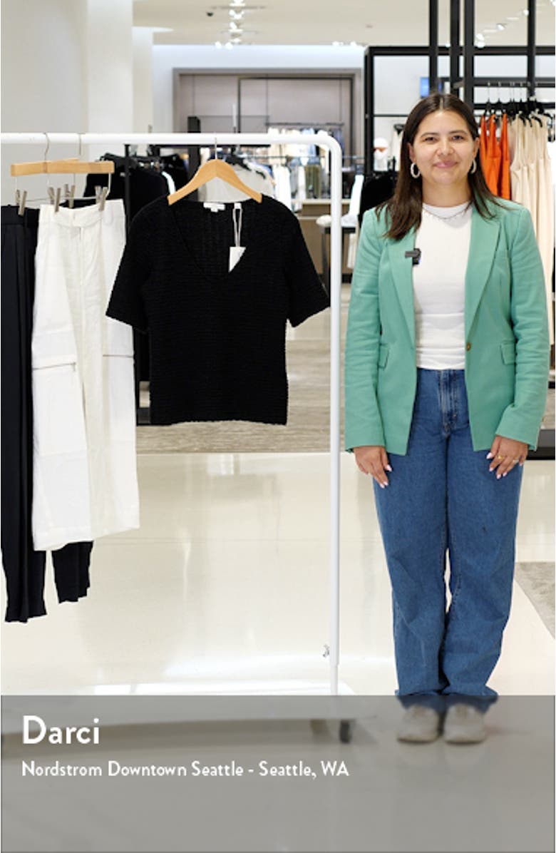 Textured V-Neck Knit Top, sales video thumbnail