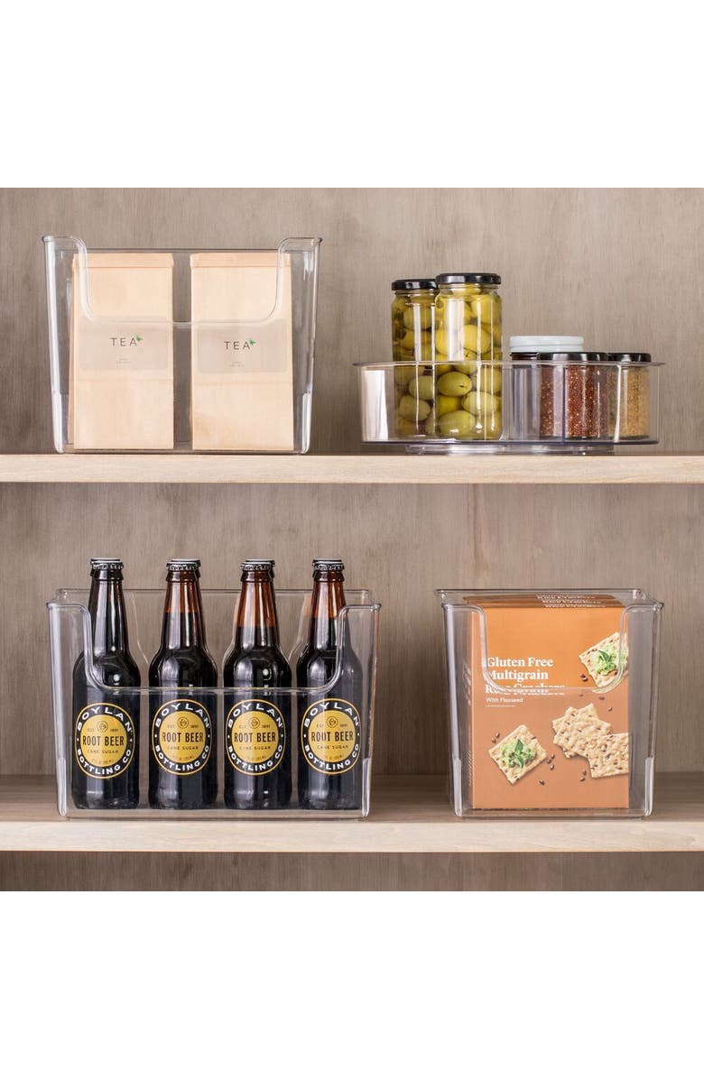 mDesign Kitchen Plastic Storage Organizer Bin with Open Front - 8 Pack, Alternate, color, Clear