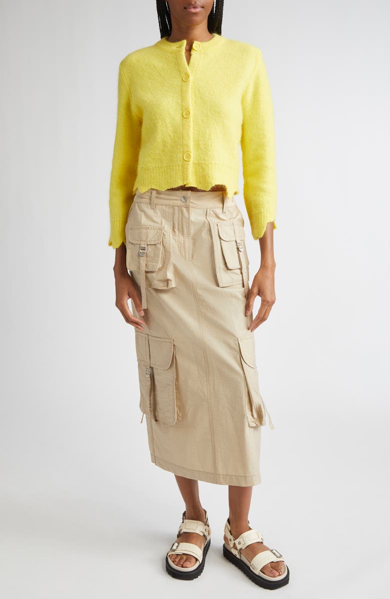 Acne Studios Kiruna Boiled Knit Cardigan, Alternate, color, Yellow