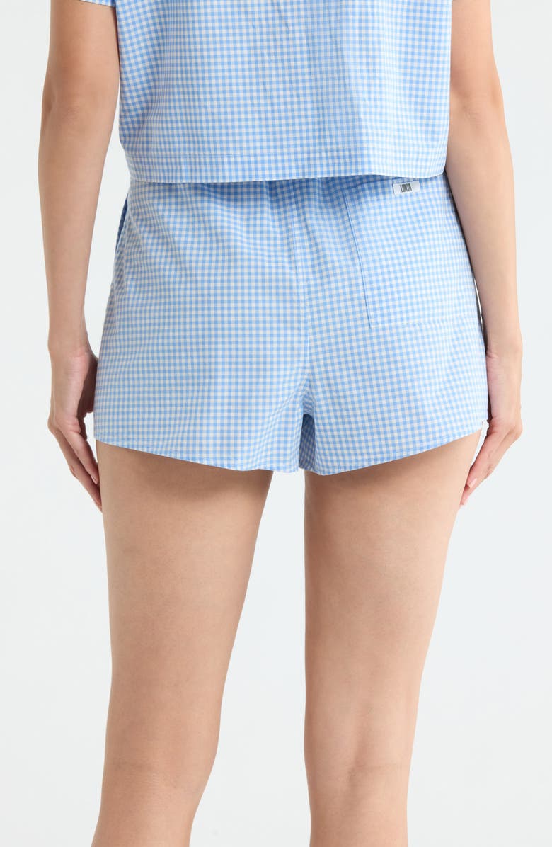 Lunya Gingham Cotton Sleep Shorts, Alternate, color, 