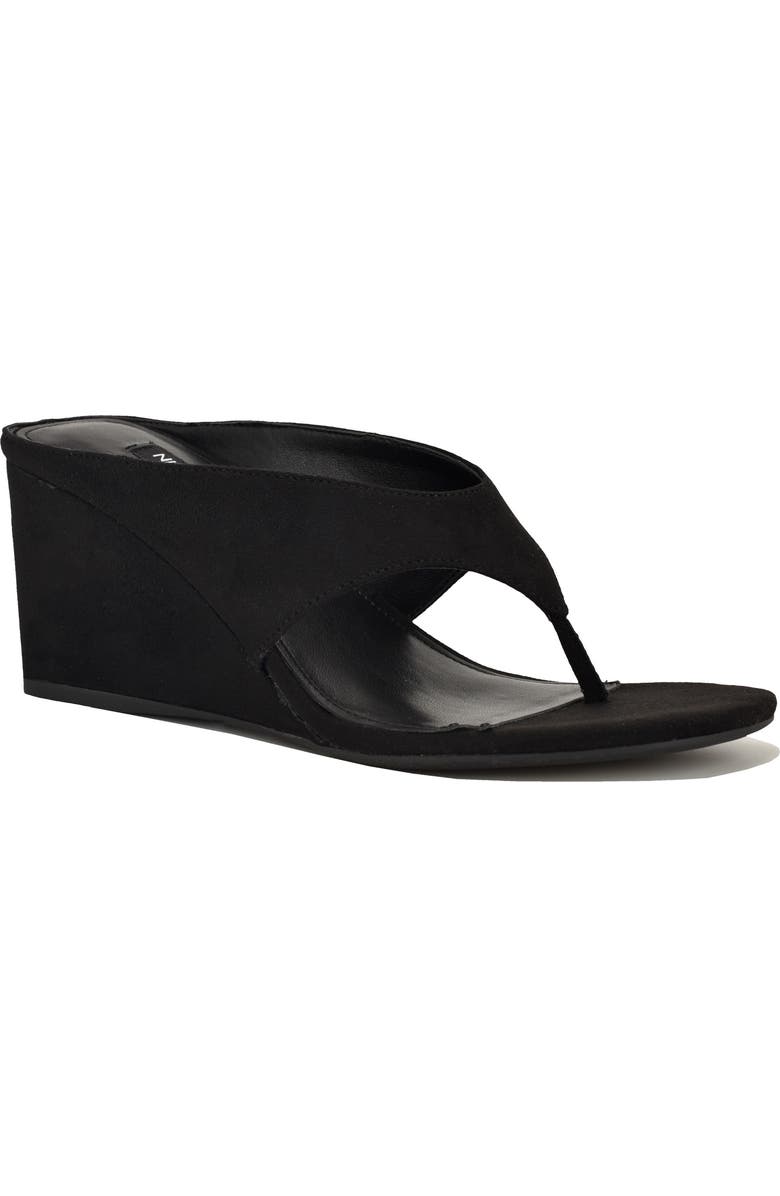 Nine West Jadde Wedge Sandal, Main, color, Black