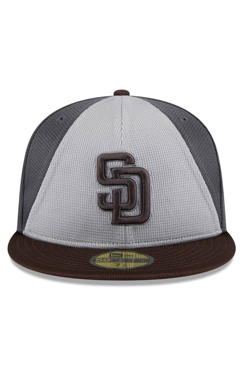 New Era Men's New Era  Gray/Brown San Diego Padres 2025 Batting Practice 59FIFTY Fitted Hat, Alternate, color, 