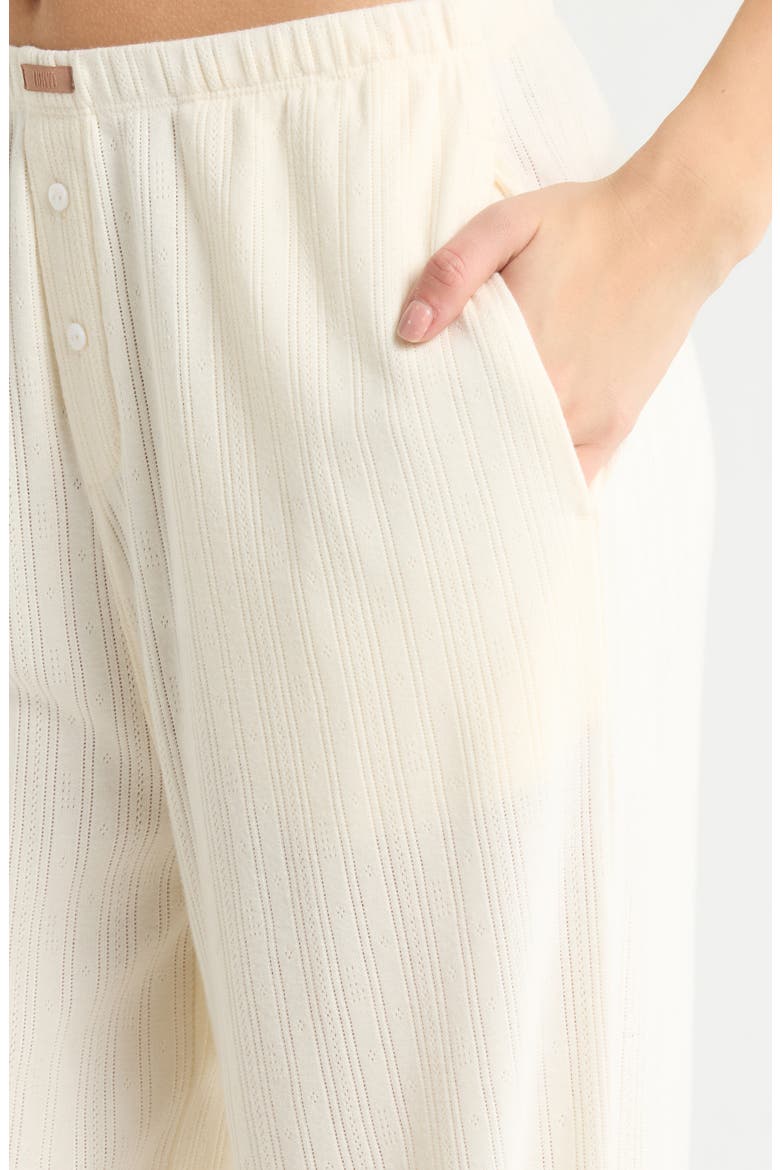 Pointelle Wide Leg Pajama Pants, Alternate, color, TRANQUIL WHITE