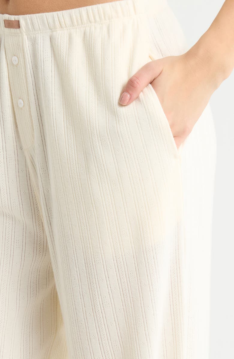 Lunya Pointelle Wide Leg Pajama Pants, Alternate, color,