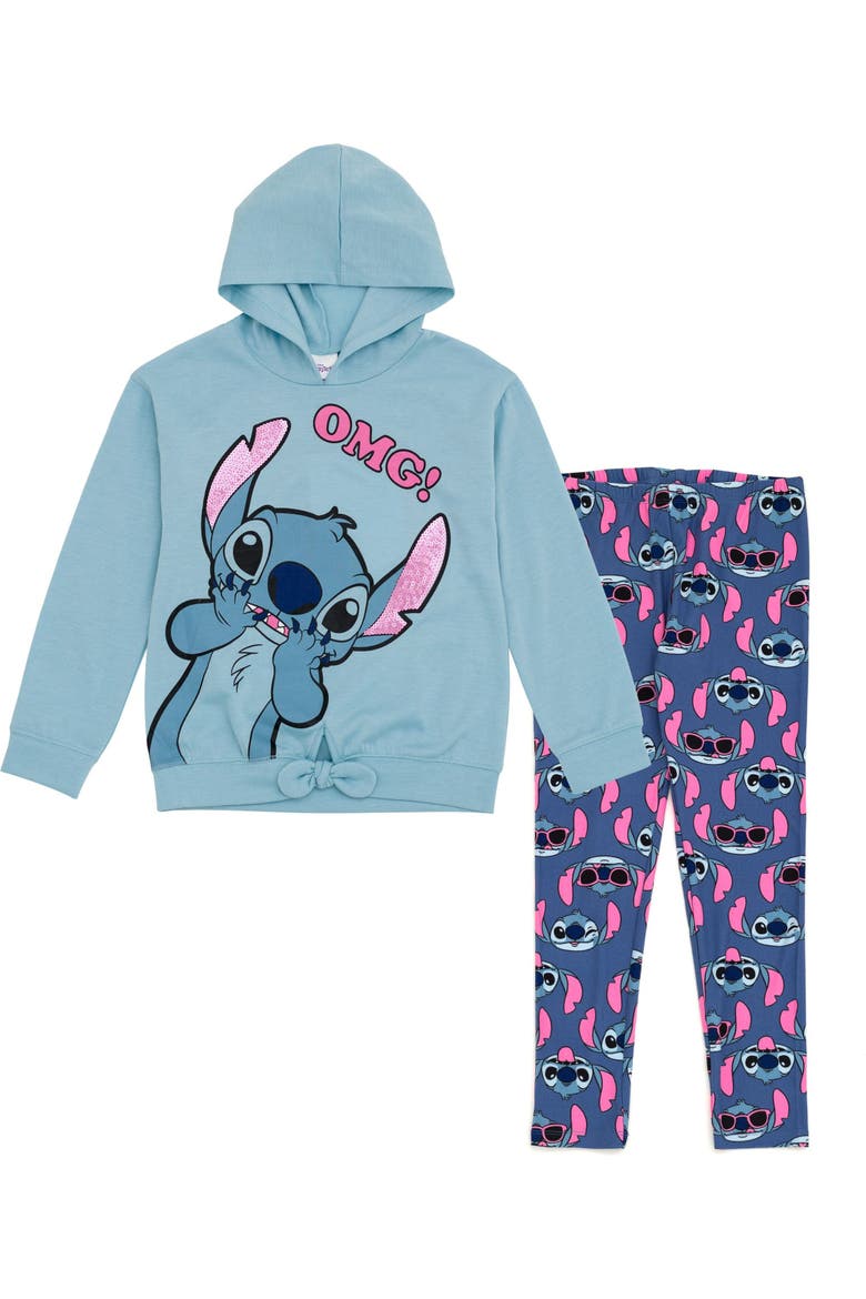 Lilo & Stitch Sequin 2-Piece Hoodie and Leggings Set, Main, color, Stitch Blue Navy