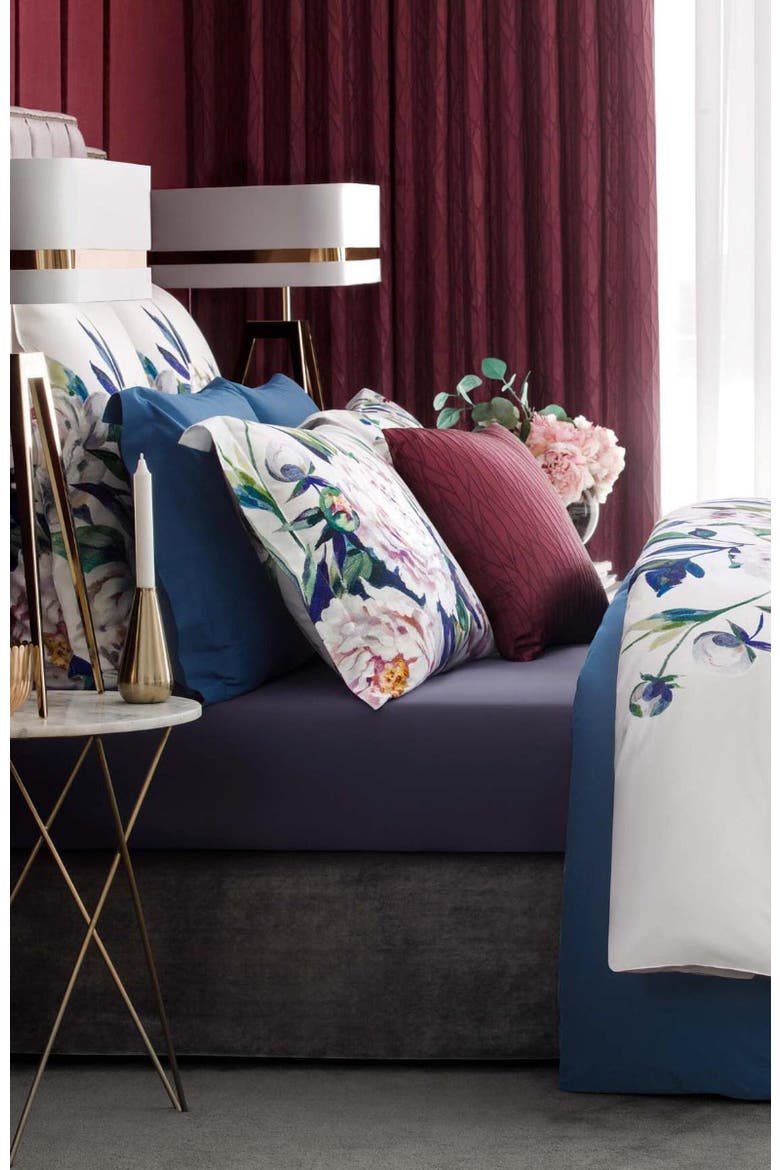 Peonia Flat Sheet, Alternate, color, Purple