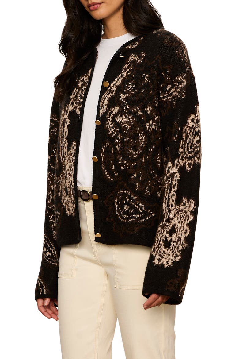 Jacquard Cardigan, Alternate, color, BLACK PAISLEY