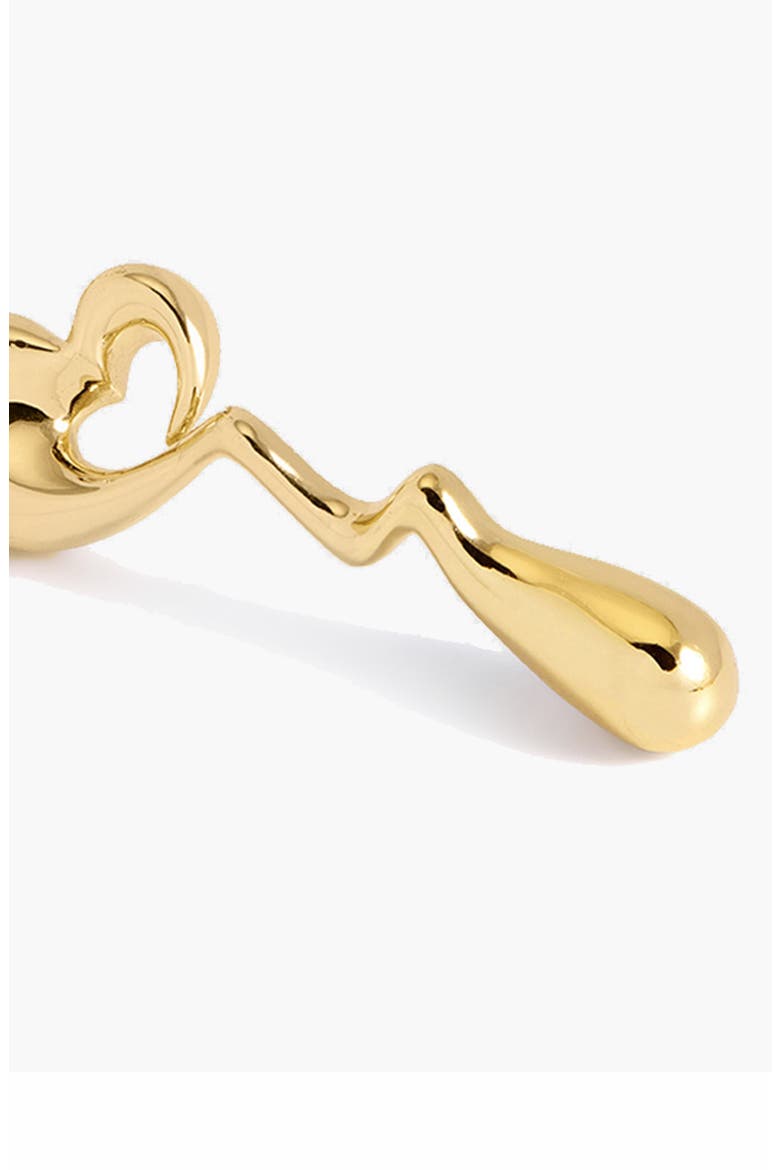 Heart Maxi Face On Stud Earrings In Gold, Alternate, color, Gold