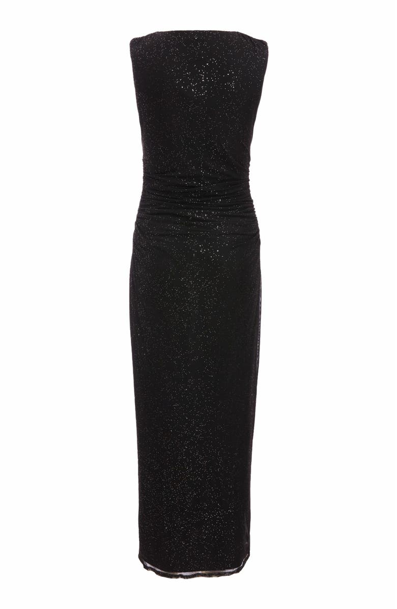 QUIZ Glitter Sleeveless Midi Dress, Alternate, color, 