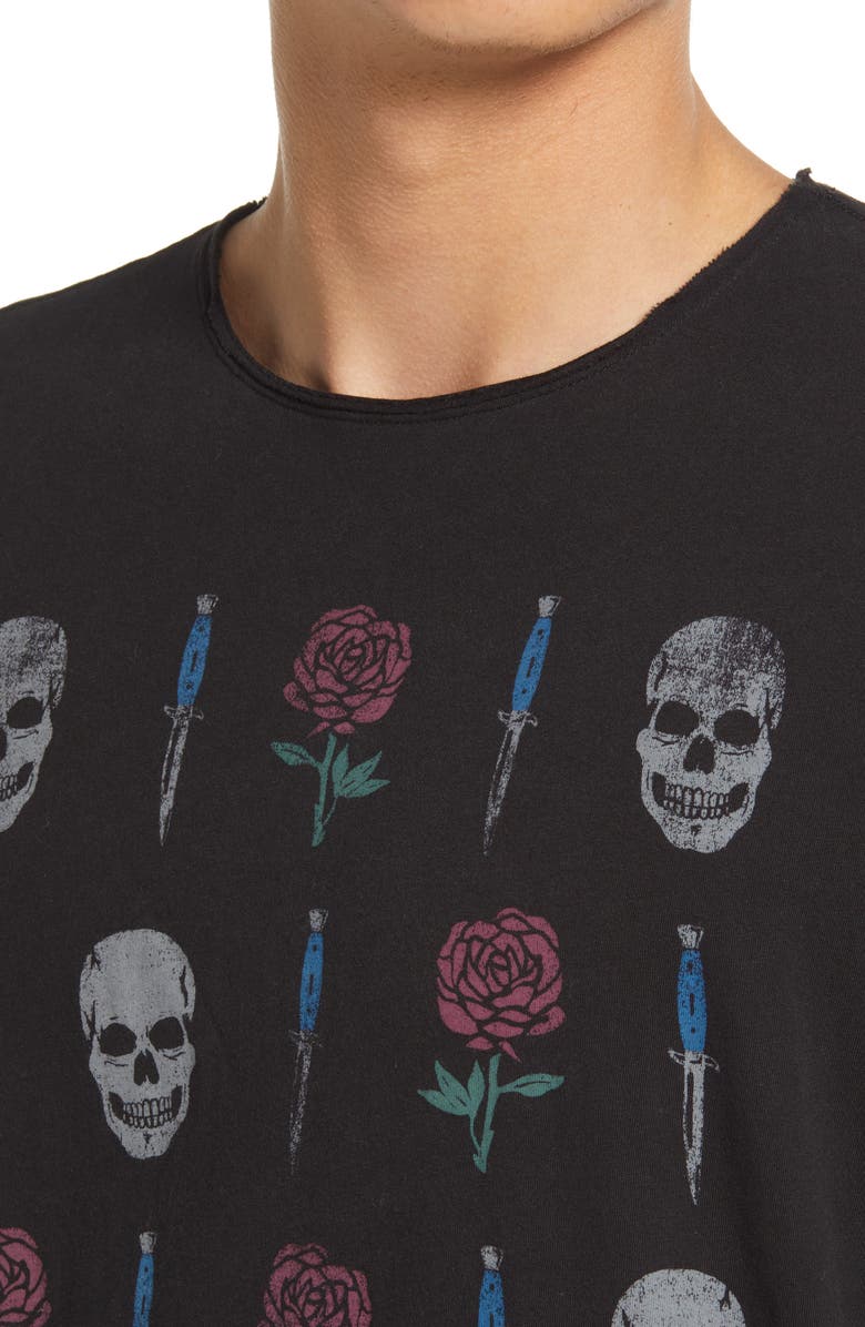 John Varvatos Raw Edge Vintage Wash Graphic Tee, Alternate, color, 