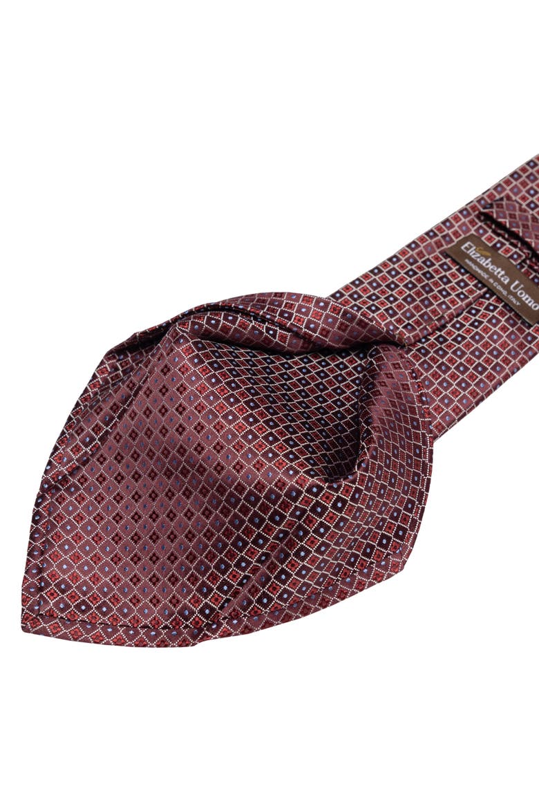 Ravenna - Extra Long Silk Jacquard Tie for Men, Alternate, color, Burgundy