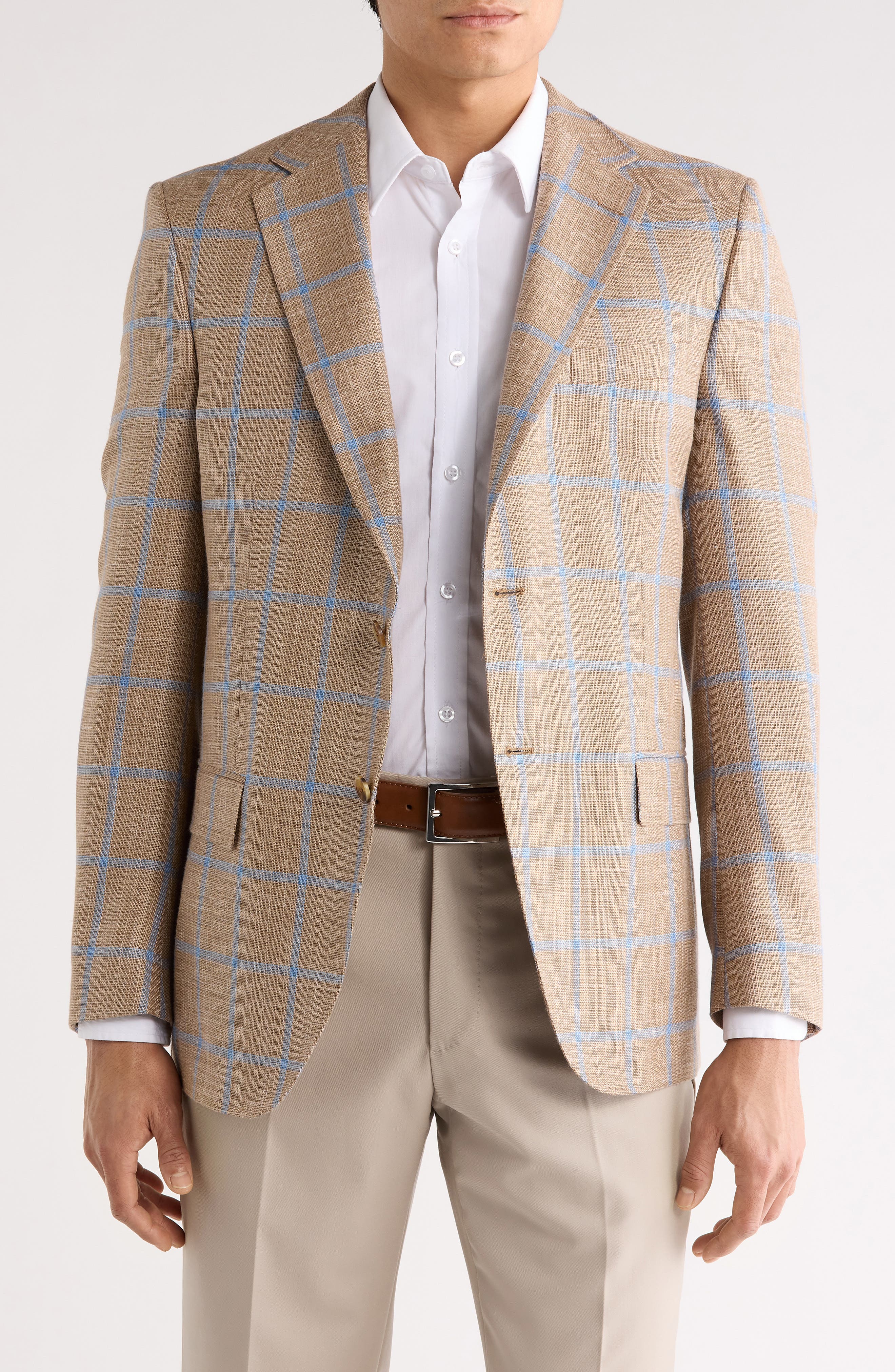 Peter Millar Windowpane Wool Blend Sport Coat