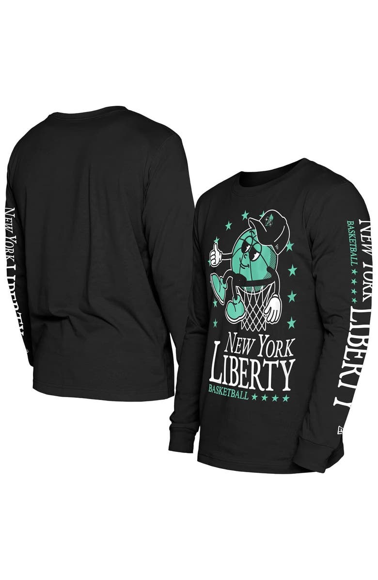 New Era Men's New Era Black New York Liberty Old School Sport Long Sleeve T-Shirt, Main, color, 