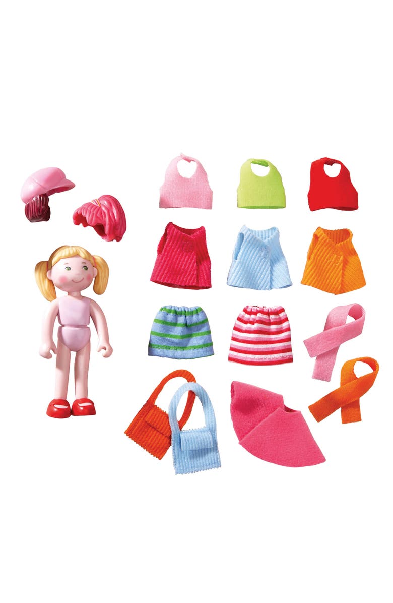 HABA Little Friends Doll Feli with Accessories - Mini Dolls, Dress Up Dolls, Dollhouse People Figures, HABA Toys, Action Figures for Doll House Play, Alternate, color, Multi