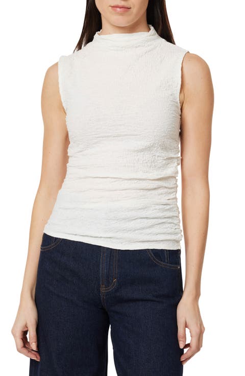 Gathered Texture Sleeveless Top