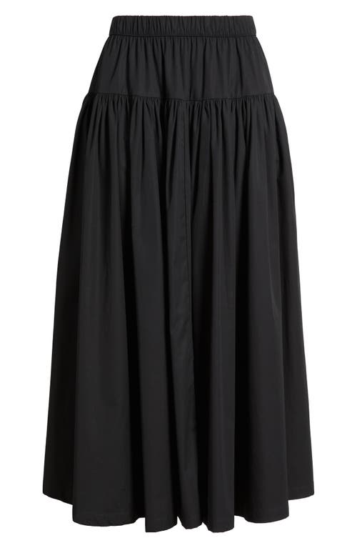Nordstrom Tiered Cotton Poplin Maxi Skirt In Black