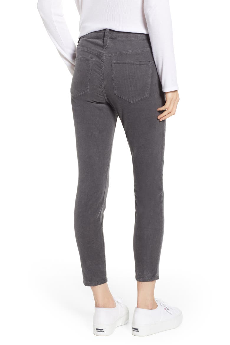 High Rise Toothpick Corduroy Jeans, Alternate, color, COAL GREY