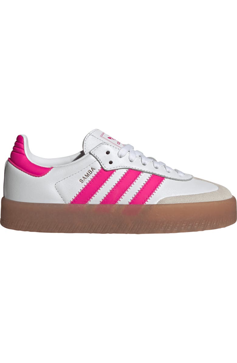 adidas Kids' Sambae Sneaker, Alternate, color, White/ Shock Pink/ Gold