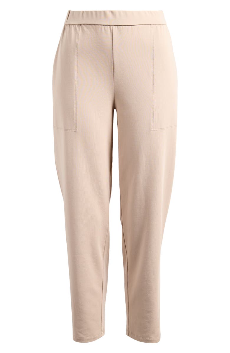 Eileen Fisher High Waist Stretch Organic Cotton Ankle Tapered Pants, Alternate, color, Wheat