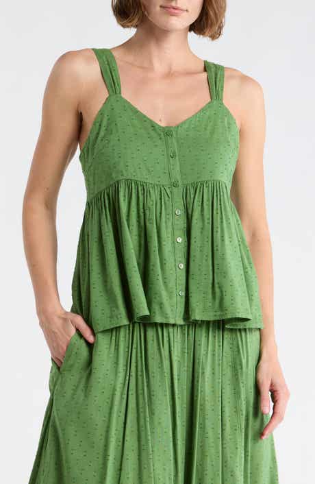 Melrose and Market Clip Dot Button-Up Tank