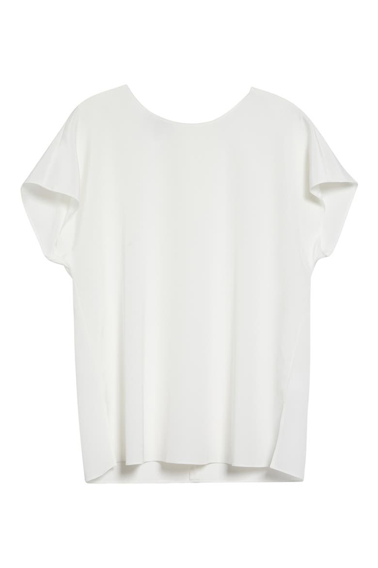 Short Sleeve Stretch Silk Top, Alternate, color, CLOUD