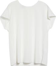 Lafayette 148 New York Short Sleeve Stretch Silk Top