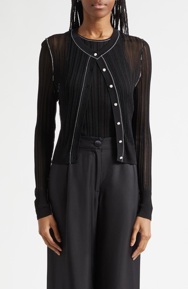 Toccin Crosby Ribbed Button Front Crop Cardigan, Main, color, 