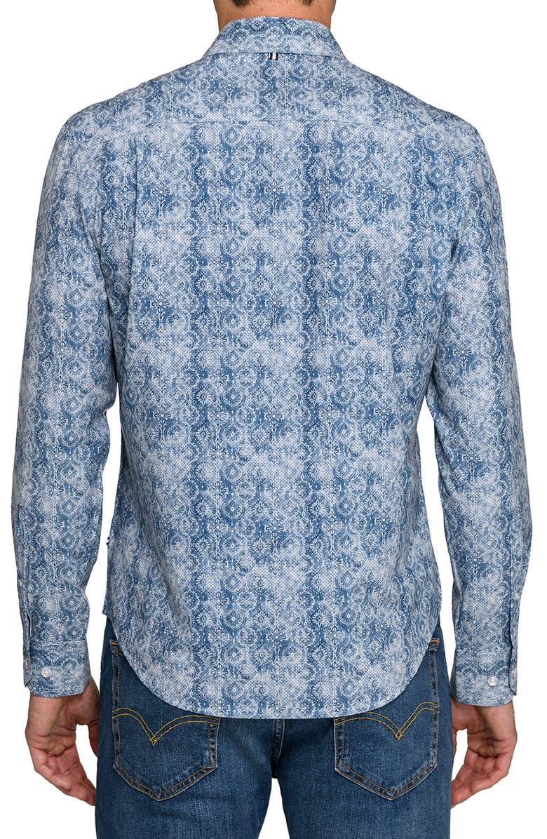 Brooklyn Brigade Persian Print Woven Long Sleeve Basic, Alternate, color, Tan/Blue