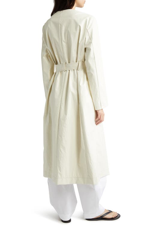 Partow Aiden Coated Cotton Blend Trench Coat In Bone