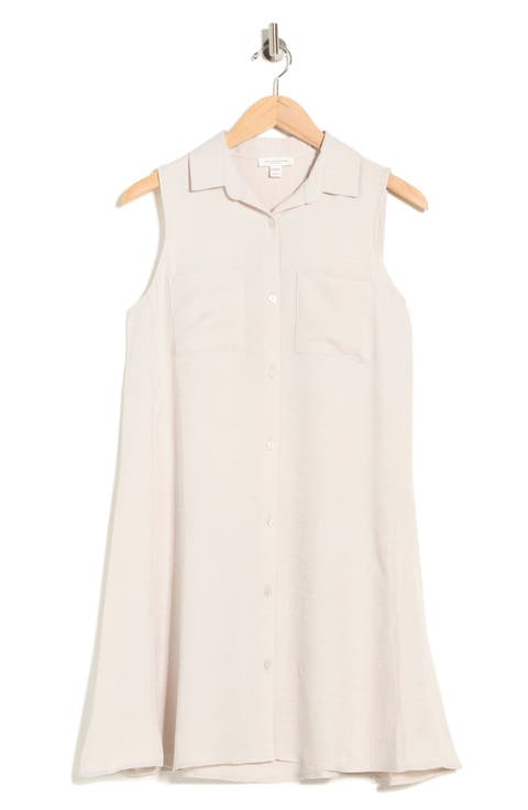 Two Pocket Sleeveless Shirtdress