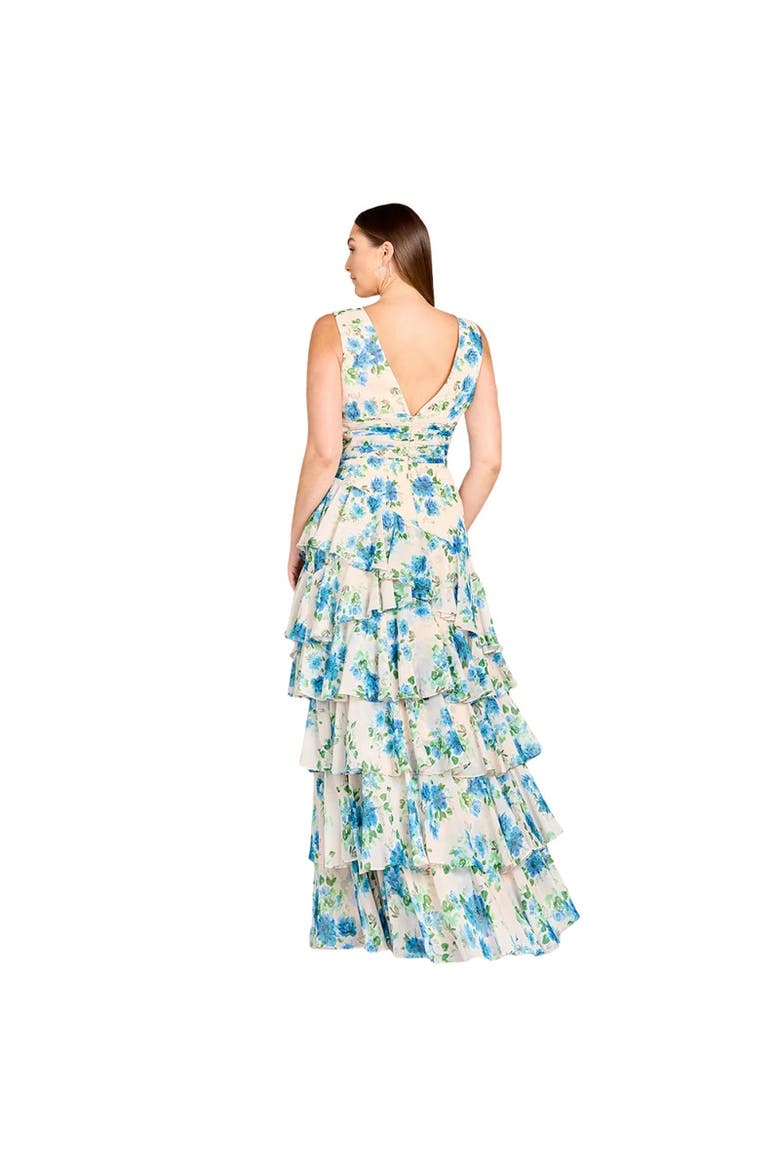 Ruffle Skirt Print Dress, Alternate, color, Blue