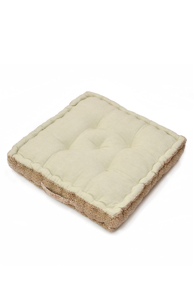 Verve Culture Block Print Meditation Cushion - Square, Alternate, color, Block Print