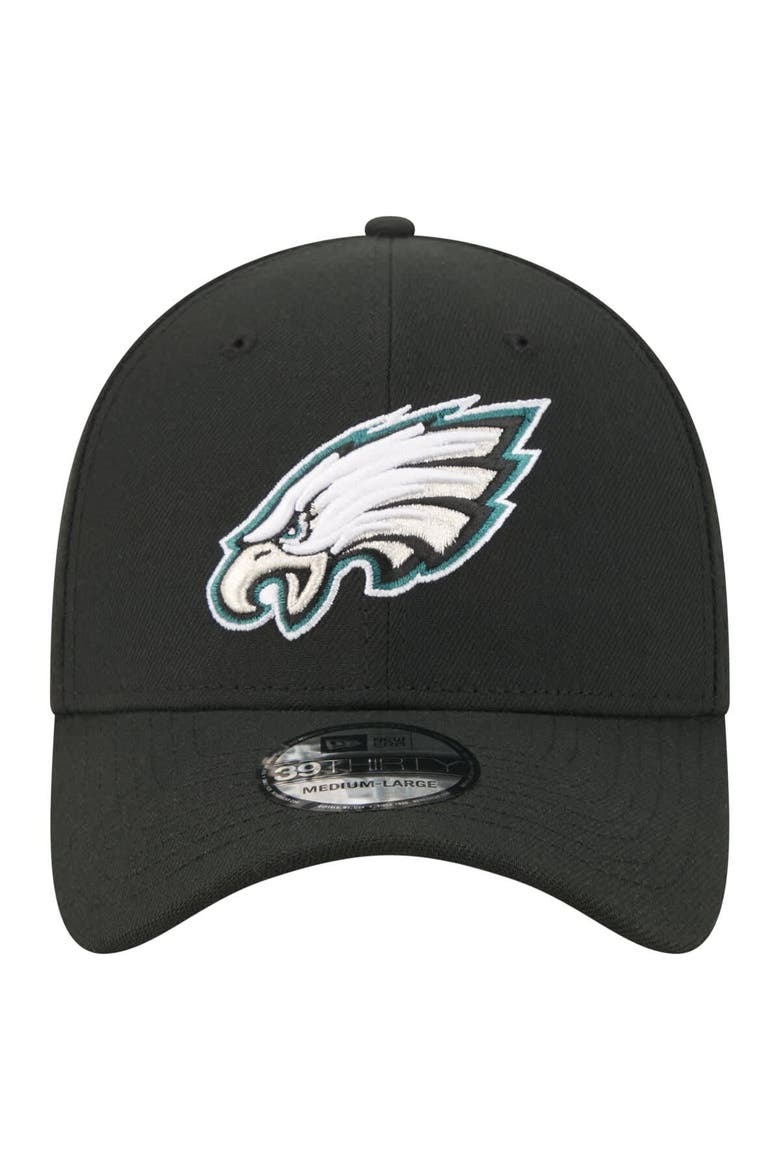 Men's New Era  Black Philadelphia Eagles Core Team 39THIRTY Flex Hat, Alternate, color, Black