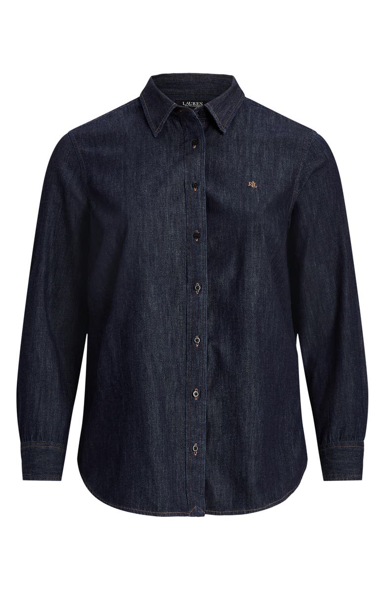 Lauren Ralph Lauren Jamelko Denim Button-Up Shirt, Alternate, color, Rinse