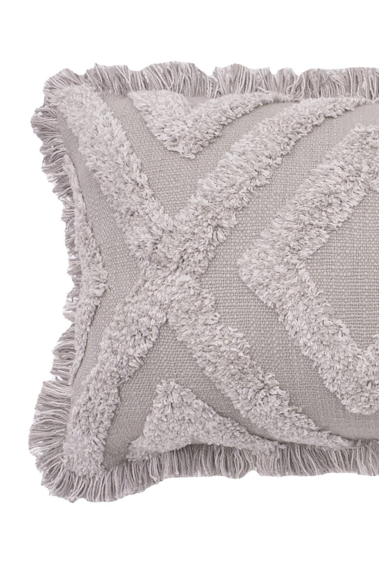 Link Woven Tufted Cotton Decorative Throw Pillow, Alternate, color, Gray