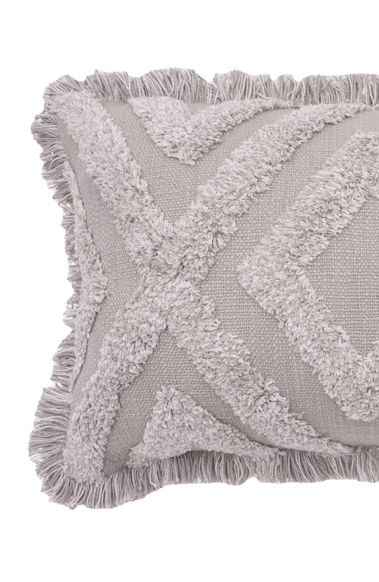 carol 
frank Link Woven Tufted Cotton Decorative Throw Pillow, Alternate, color, Gray