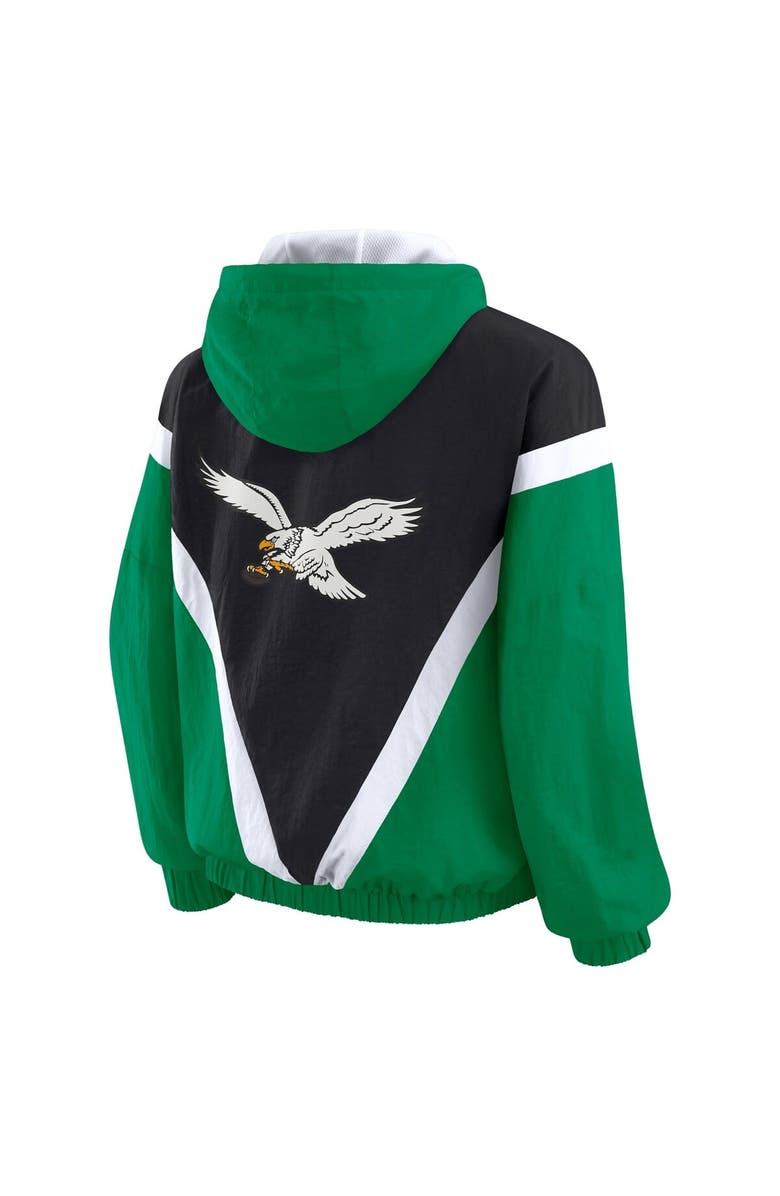WEAR by Erin Andrews Women's WEAR by Erin Andrews Kelly Green/Black Philadelphia Eagles Plus Size Retro Crinkle Full-Zip Windbreaker Jacket, Alternate, color, Kelly Green