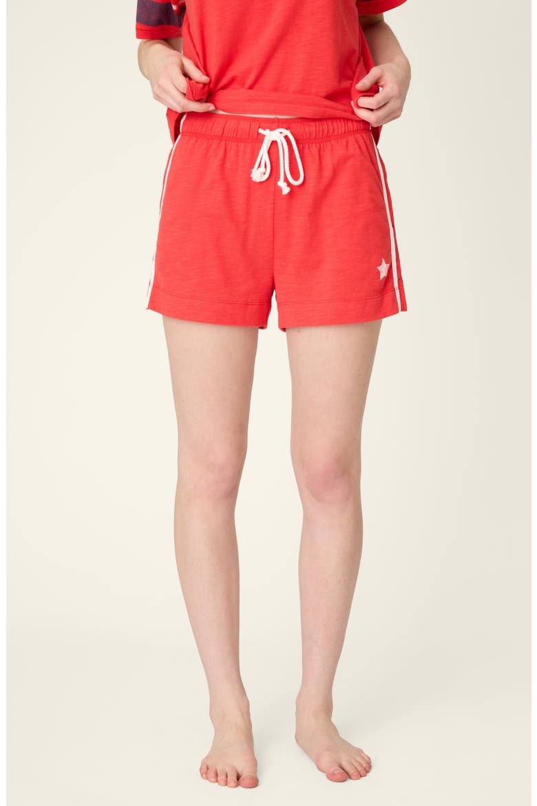 Star Spangled Summer Drawstring Shorts, Alternate, color, TRUE SCARLET