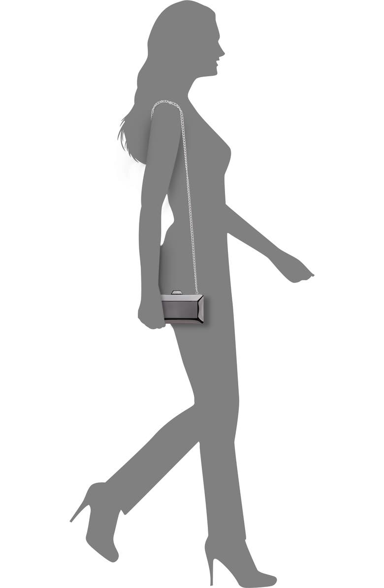 Nina Glint Frame Clutch, Alternate, color, Gunmetal