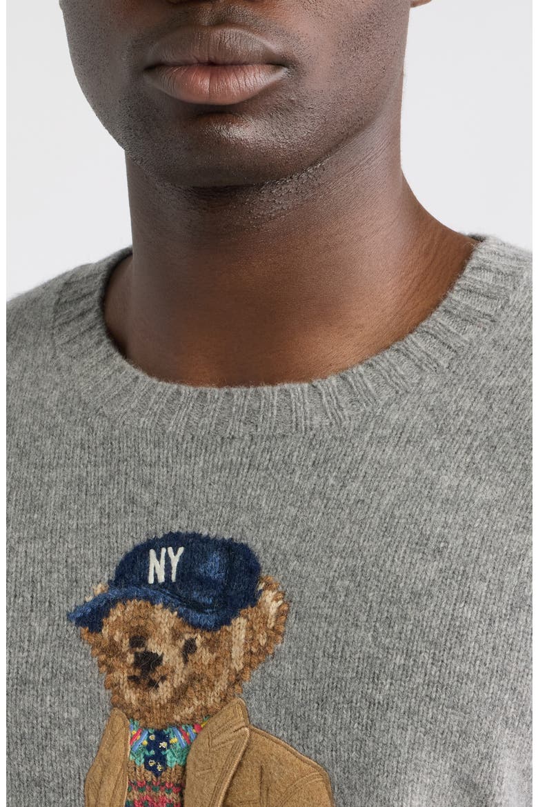 Polo Bear Wool & Cashmere Sweater, Alternate, color, GREY