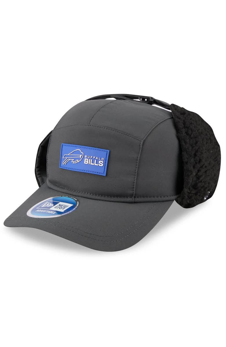 New Era Men's New Era Charcoal Buffalo Bills 2025 Sideline Cold Weather Runner Dog Ear Adjustable Hat, Main, color, Charcoal