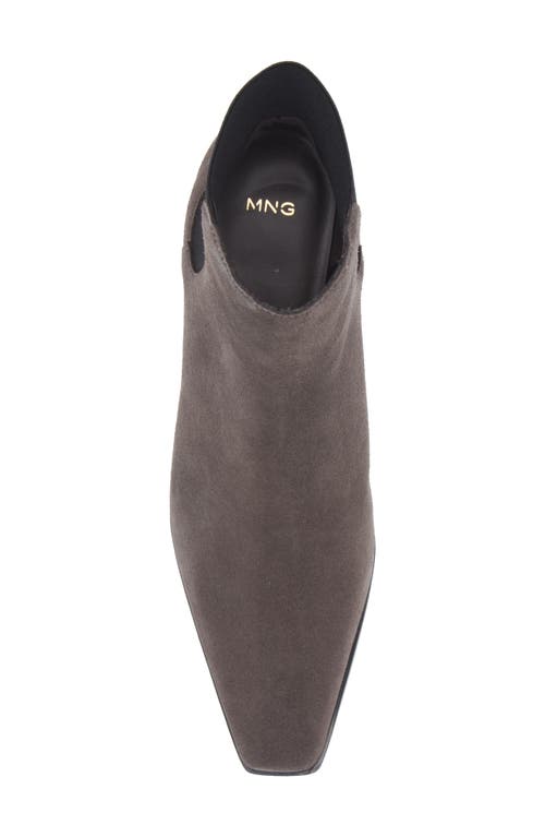 Mango Square Toe Bootie In Gray