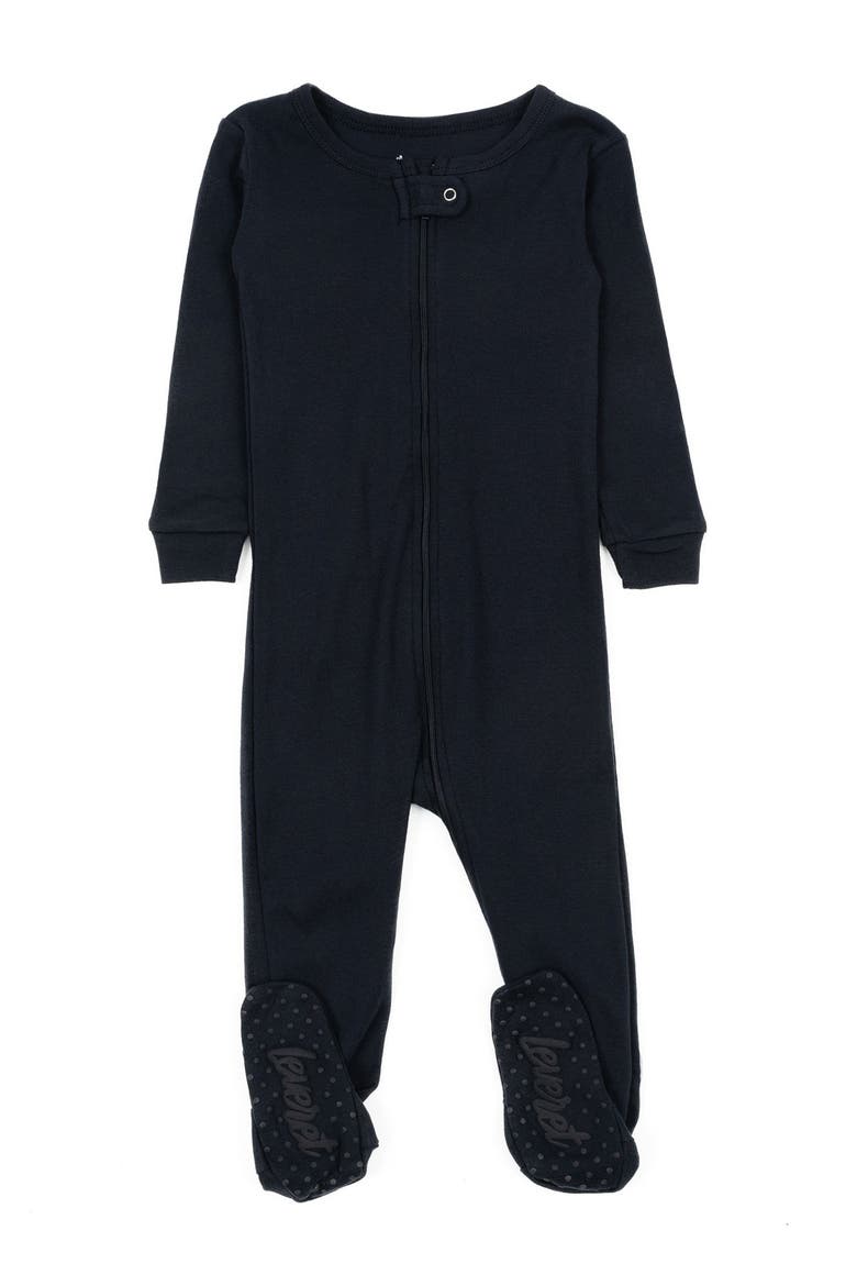 Footed Cotton Pajamas Matching Family Coordinated Solid Colors, Main, color, NAVY